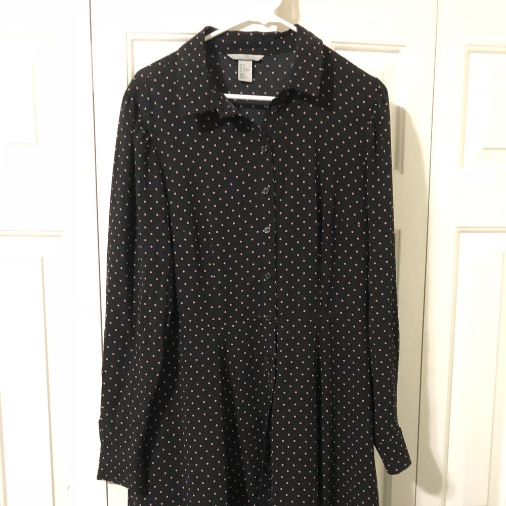 Polka dot shirt dress